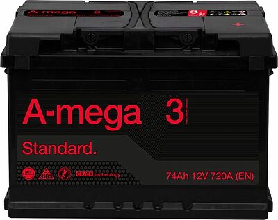 A-mega Standard 62 А/ч обратная конус стандарт (243x175x190)