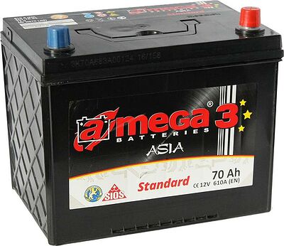 A-mega Standard Asia 70 А/ч прямая конус азия (254x170x219)