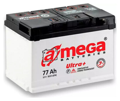 A-Mega Ultra+ 6СТ-110 110 А/ч, 1000 А (EN), обратная полярность, 352×175×190 мм, код 6CT-110-A3