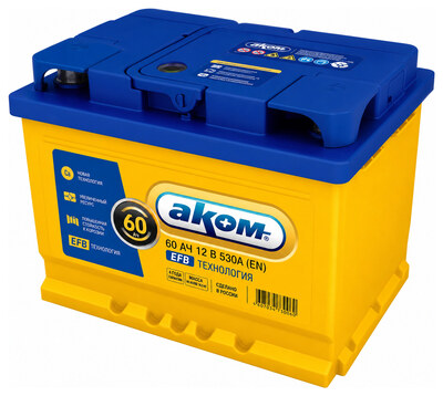 AKOM EFB 60 А/ч прямая (242x175x190)