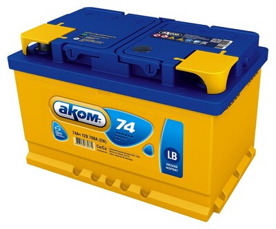 АКОМ LB 6СТ-74VL 74 А·ч 700 А (EN), обратная полярность, корпус LB3, 278×175×175 мм