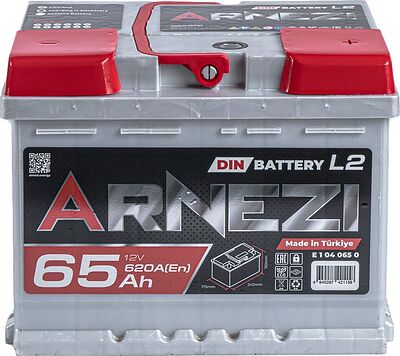 Arnezi DIN SMF E1040650 65 А/ч 620 А (EN), обратная полярность, 242×175×190 мм, L2