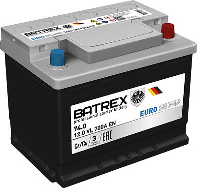 Batrex Euro Silver 6СТ-74.0 VL 74 А/ч 700 А (EN), обратная полярность (276x175x175)