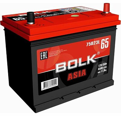Bolk ASIA BA 65-3-R 65 А/ч 650 А (EN), обратная полярность, 232×175×225 мм, D23