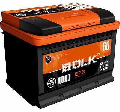 Bolk EFB Stop&Go BEFB 60-3-L 60 А/ч 530 А (EN), прямая полярность, 242×175×190 мм, L2