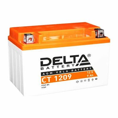 Delta CT 1209 9 А/ч 135 А (EN), прямая полярность, 150×86×108 мм