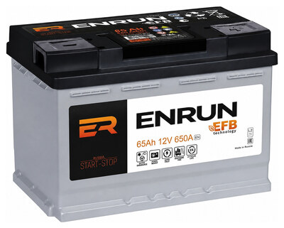 ENRUN EFB Start-Stop EE650 65 А/ч 650 А (EN), обратная полярность, 242×175×190 мм, L2