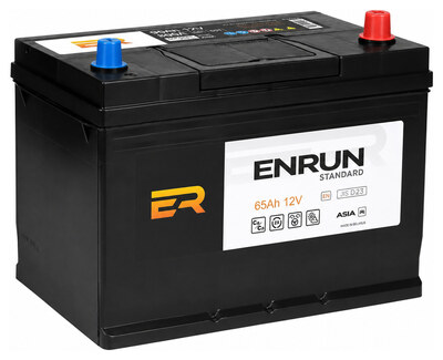 ENRUN JIS Standard ESA650 65 А/ч 600 А (EN), обратная полярность, 230×179×225 мм, D23