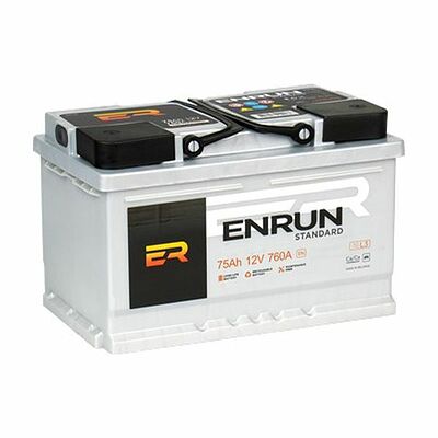 ENRUN Standard ES750 75 А/ч 760 А (EN), обратная полярность, 278×175×190 мм, L3