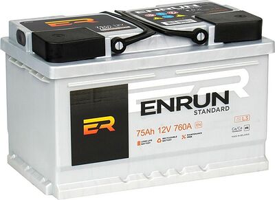 ENRUN Standard ES751 75 А/ч 760 А (EN), прямая полярность, 278×175×190 мм, L3