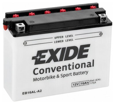 Exide Moto EB16AL-A2 16 А/ч 175 А, обратная полярность, 205×70×162 мм