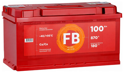 FB Standart 6CT-100VL 100 А·ч 870 А (EN), прямая полярность, 353x175x190 мм