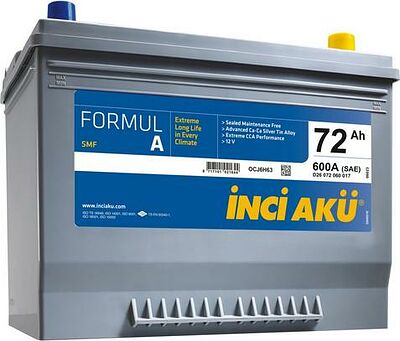 Inci Yuasa Inci FormulA 72 А/ч обратная конус азия (261x175x220)
