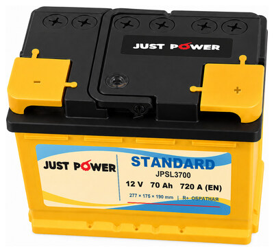 JUST POWER Standard JPSL3700 70 А·ч 720 А (EN), обратная полярность, 277x175x190 мм