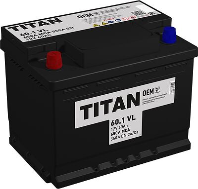 Titan Standart 6СТ-60.1 VL 60 А·ч 550 А (EN), прямая полярность, 242×175×190 мм