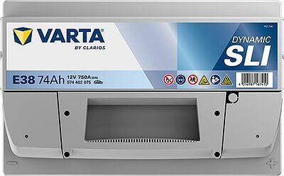 Varta BLUE dynamic E38 74 А/ч 750 А (EN), обратная полярность, 278x175x175 мм, ETN 574402075