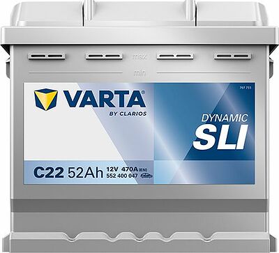 Varta Dynamic SLI C22 52 А/ч 470 А (EN), обратная полярность, 207x175x190 мм, ETN 552400047