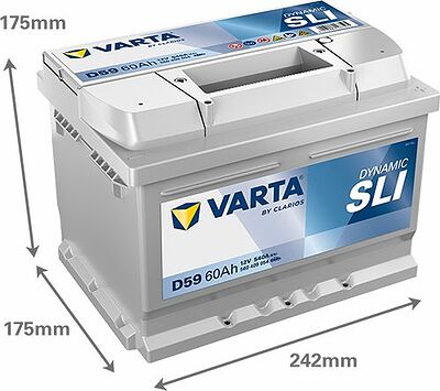 Varta Dynamic SLI D59 60 А/ч 540 А (EN), обратная полярность, 242x175x175 мм, ETN 560409054