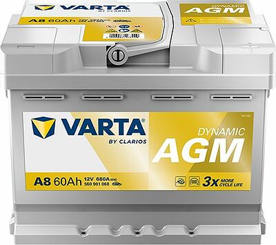 Varta Silver Dynamic AGM A8 60 А·ч 680 А (EN), обратная полярность, 242×175×190 мм, ETN 560901068