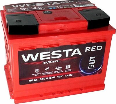 Westa Red 6СТ-60 60 А/ч, 640 А, прямая полярность (242x175x190)