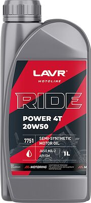 Lavr MOTO RIDE POWER 4Т 20W-50 SM 1л