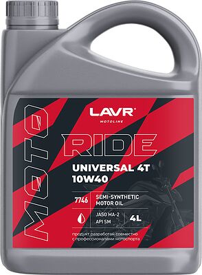 Lavr MOTO RIDE UNIVERSAL 4Т 10W-40 SM 4л