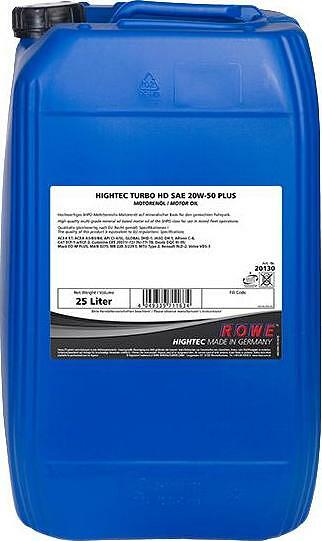 Rowe Hightec Turbo HD 20W-50 Plus 25л