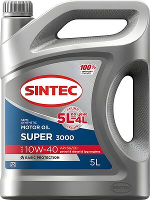 Sintec Super 3000 10W-40 SAE SG/CD 5л