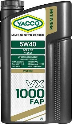 Yacco VX 1000 FAP 5W-40 2л