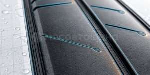 Technology Tear-drop shaped drainage grooves