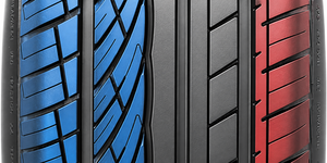 Technology Asymmetric tread pattern with two working zones