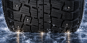 Technology Eight stud rows keep the tyre on ice