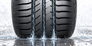 Technology Three enlarged grooves reduce the risk of aquaplaning
