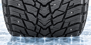 Technology Metallic tyre studs hold the tyre on ice