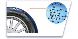 Technology Протектор изготовлен из солюбилизированного бутадиена и новой системы наполнителей из сажи, обеспечивающих хорошую износостойкость, топливную экономичность и сцепление на мокрой и сухой поверхности.