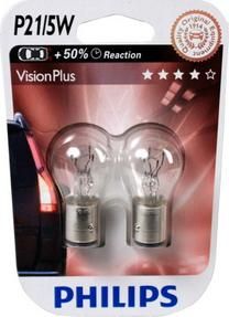 Лампа P21/5W (BAY15d)+30% PREMIUM RED 12V PHILIPS