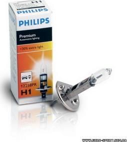 Лампа PHILIPS 12 В, Н1, 55 Вт, P14.5s +30% VISION