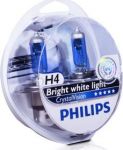 Лампа PHILIPS 12 В, Н4, 60/55 Вт, P43t-38 CRISTAL VISION 4300K(2шт+2шт W5W)