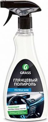 Полироль для кожи, резины и пластика «Polyrole Shine» глянцевый блеск GRASS 0,5л