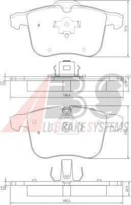 ABS 37389 Комплект тормозных колодок Opel SIGNUM