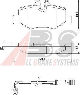 ABS 37450 Колодки тормозные зад. с дат. MB VITO/VIANO(W639) 03-> (0004216210)