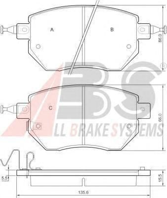ABS 37504 Колодки перед Nissan Infinity FX35/Murano Z50 (41060CA090)