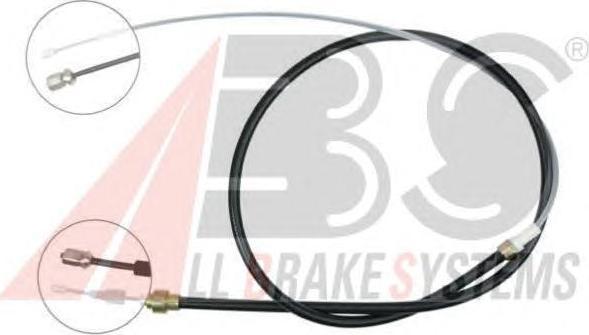 ABS K18276 Трос ручн.тормоза VW New Beetle/Golf 4/Audi A3/Skoda Octavia все 96- (K11706->K18276) (1J0609721E)