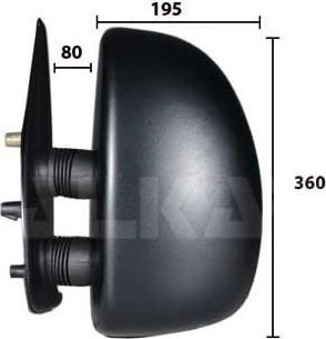 ALKAR Зеркало боковое прав.мех. Fiat Ducato 99-/Citroen Jumper/Peugeot Boxer 99- (1325626080, 9255961)