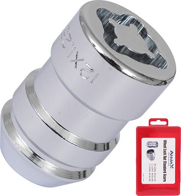 Anmax S033025 Комплект гаек-секреток M12×1.25, 35 мм, комплект 4+2, конус, ключ 19×21 мм