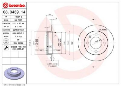 AP 10027 E тормозной диск на FORD FIESTA II (FBD)