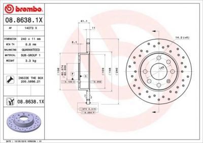 AP 14073 X тормозной диск на OPEL CORSA C фургон (F08, W5L)