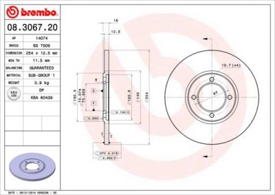 AP 14074 тормозной диск на TOYOTA CELICA купе (RA4_, TA4_)