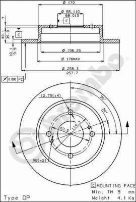 AP 14124 тормозной диск на NISSAN BLUEBIRD седан (910)