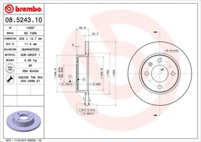 AP 14267 тормозной диск на SKODA FAVORIT Forman (785)